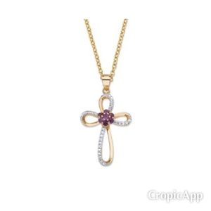 Unbranded Jewelry - Gold Over Silver Diamond Accent & Ruby Cross. Unbranded Jewelry - Gold Over Silver Diamond Accent & Ruby Cross.